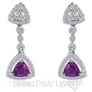Purple sapphire and diamond Earrings E0443