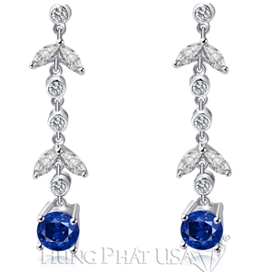 Blue sapphire and diamond Earrings E0799