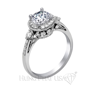 18K White Gold Diamond Engagement Ring Setting B1264