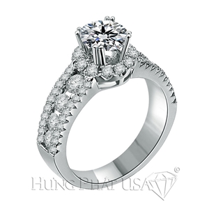 18K White Gold Diamond Engagement Ring Setting B2183