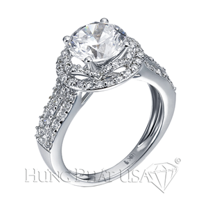 18K White Gold Diamond Engagement Ring Setting B1814