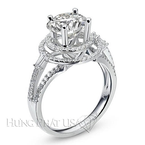 18K White Gold Diamond Engagement Ring Setting B2479