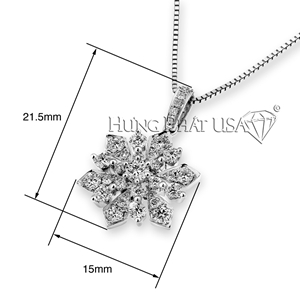 18K White Gold Diamond Pendant Style S06332P