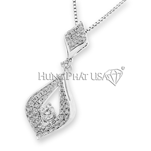 18K White Gold Diamond Pendant Style L01574P