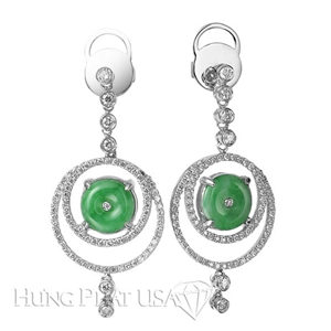 Jade and Diamond Earrings E1310
