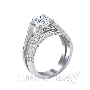 14K White Gold Diamond Engagement Ring Setting B1523
