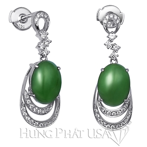 Jade and Diamond Earrings E1306