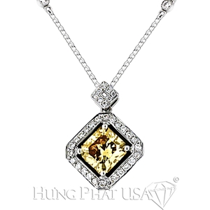 18K White Gold Diamond Pendant P0854