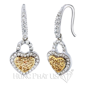 Yellow sapphire and diamond Earrings E0344