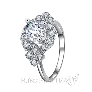18K White Gold Diamond Engagement Ring Setting B19848