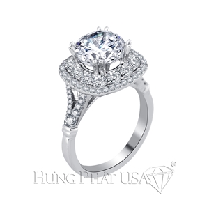 18K White Gold Diamond Engagement Ring Setting B93429