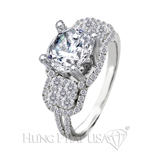 18K White Gold Diamond Engagement Ring Setting B92349