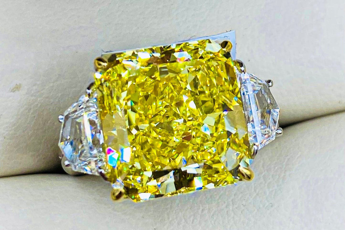 Gia Certified 11.00 Carat Vivid Yellow Diamond Ring