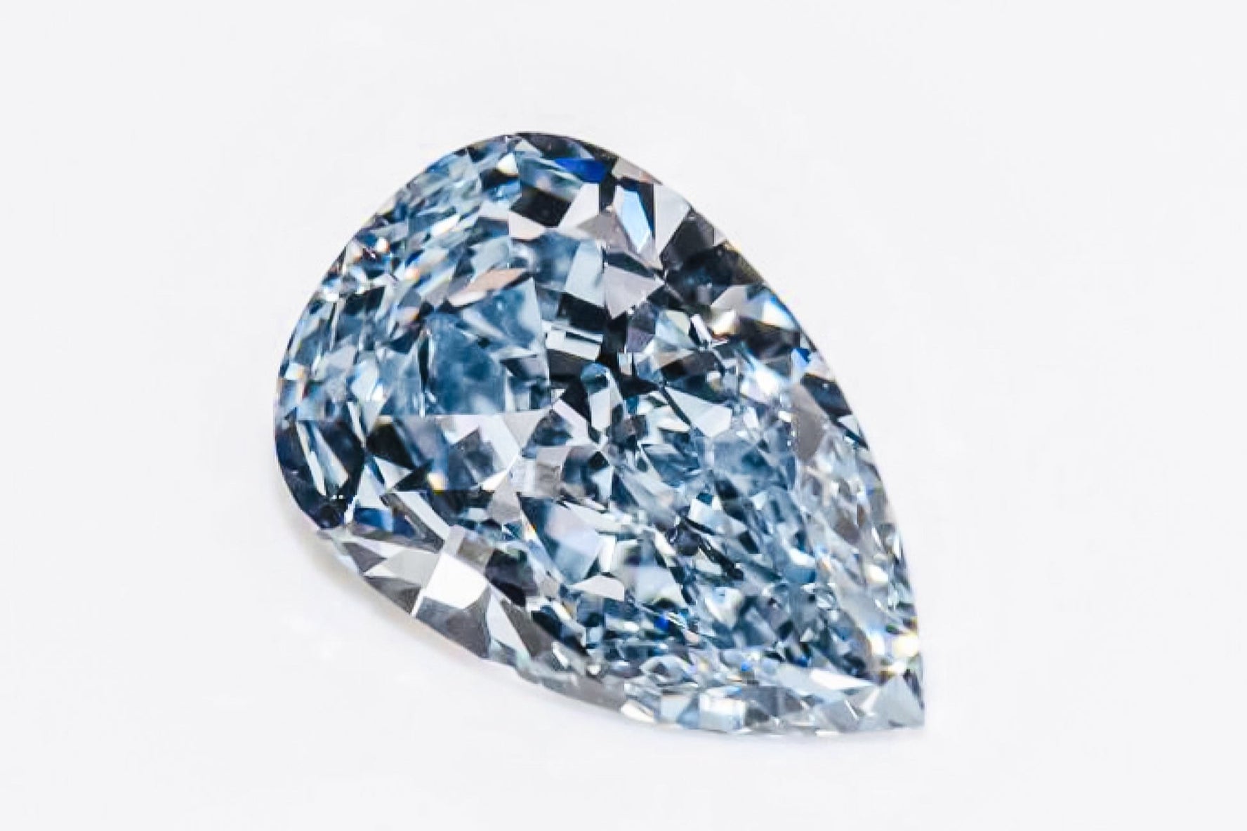 Gia Certified 1.60 Carat Vivid Blue Pear Shape Golconda Diamond