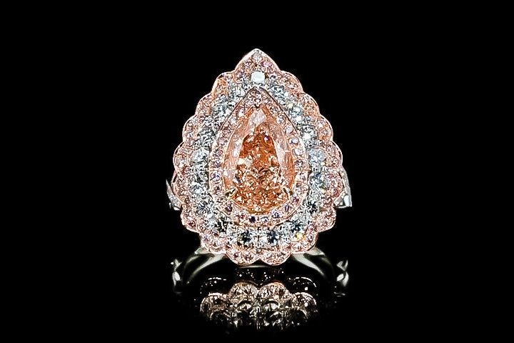 Gia Certified Internally Flawless Pear Shape Pink Diamond Ring