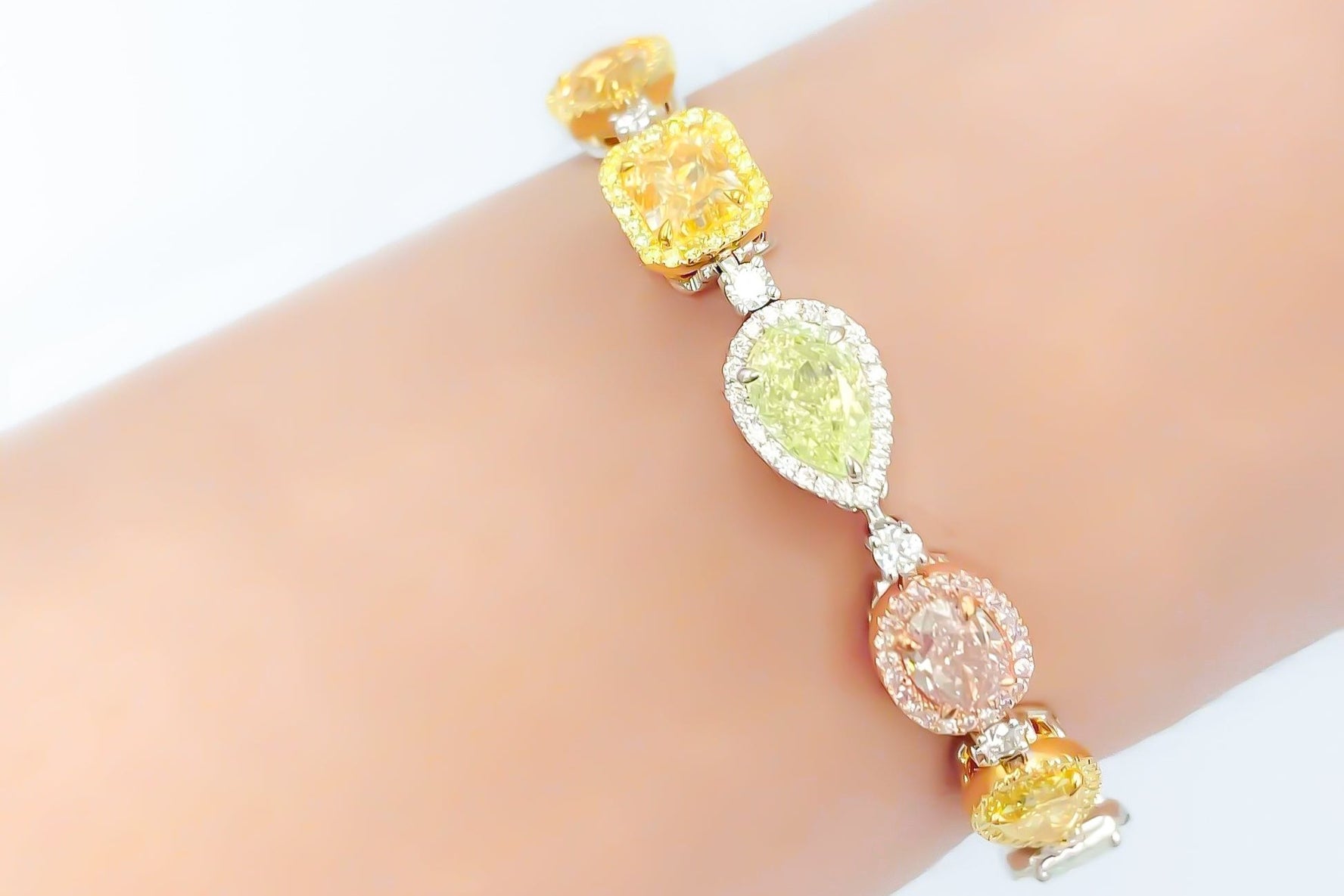 Gia Certified Natural Exotic Fancy Color Diamond Bracelet