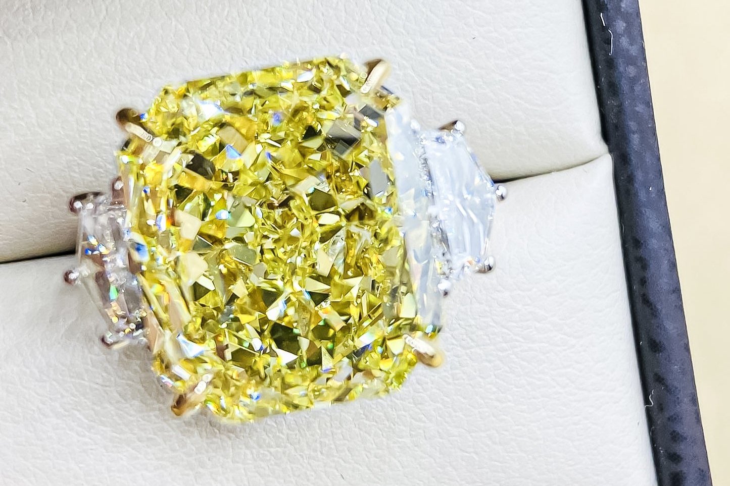 Gia Certified 16.00 Carat Fancy Intense Yellow Diamond Ring