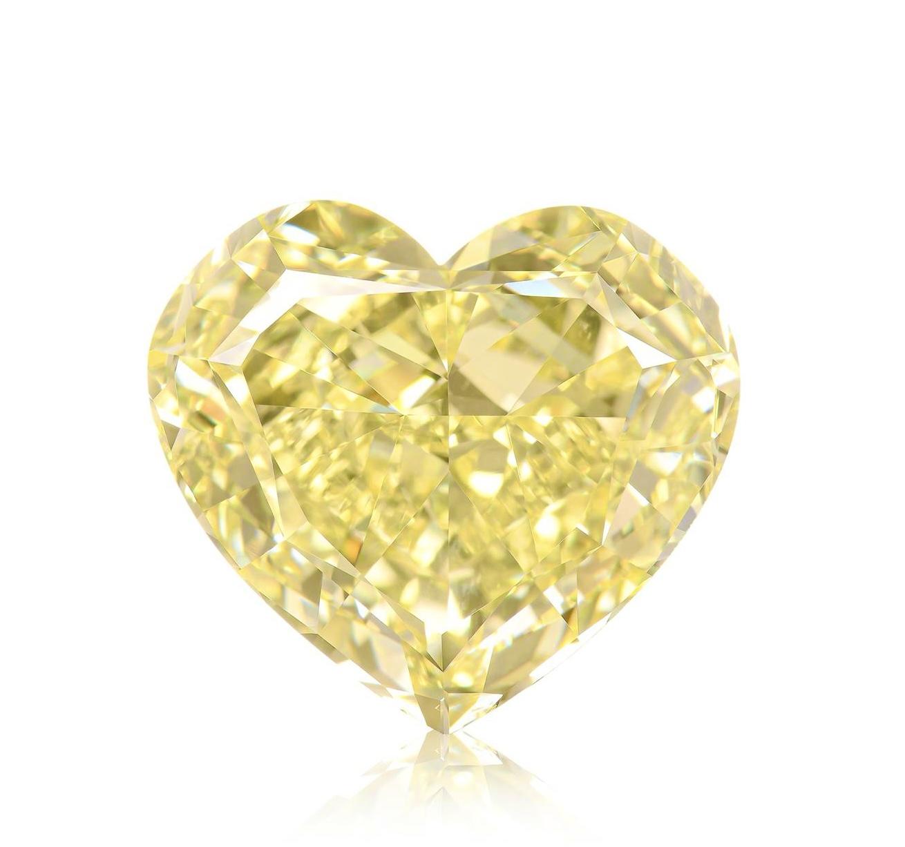 Gia Certified 11.00 Carat Fancy Yellow Heart Diamond