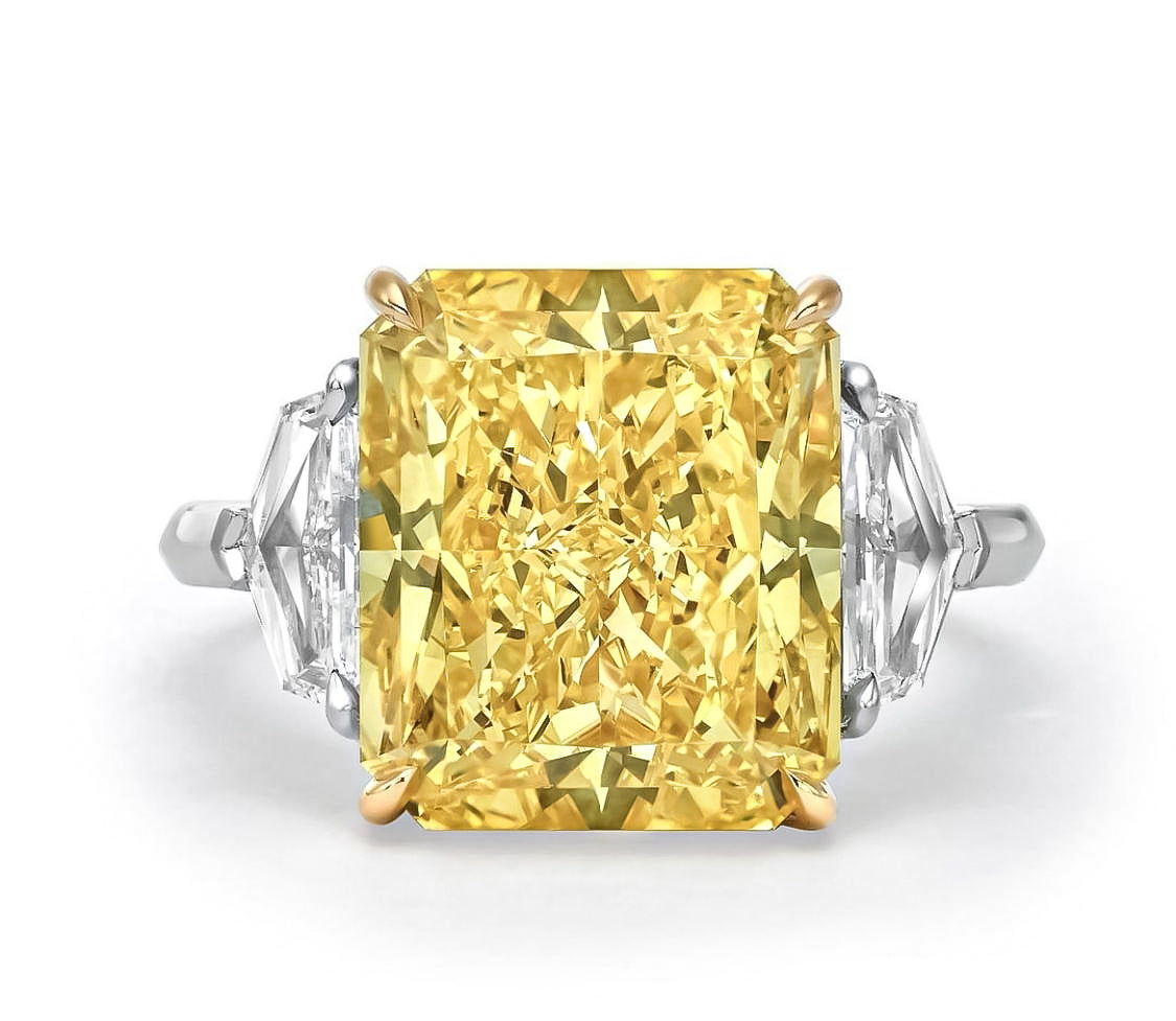 GIA Certified 10.00 Carat Fancy Vivid Yellow Diamond Ring