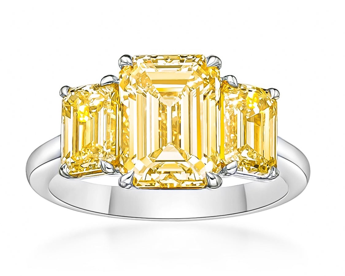 Gia Certified 5.26 Carat Yellow Diamond Ring