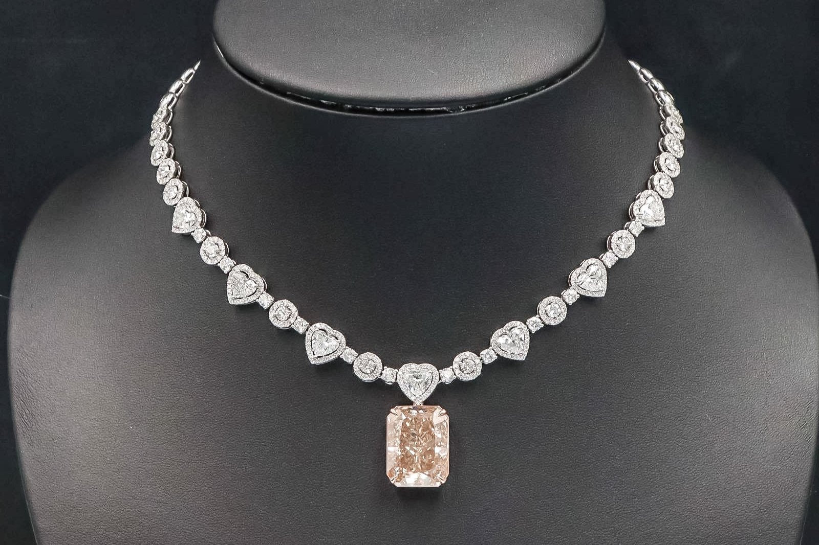 Gia Certified 30.00 Carat Fancy Brown Diamond Necklace