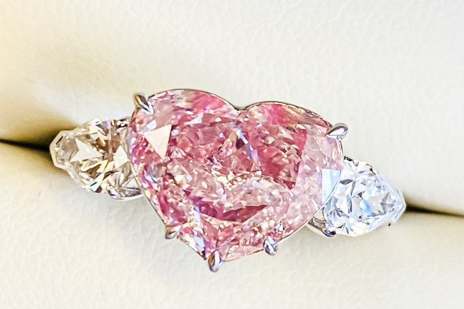 Gia Certified 4.00 Carat Pink Diamond Heart Ring