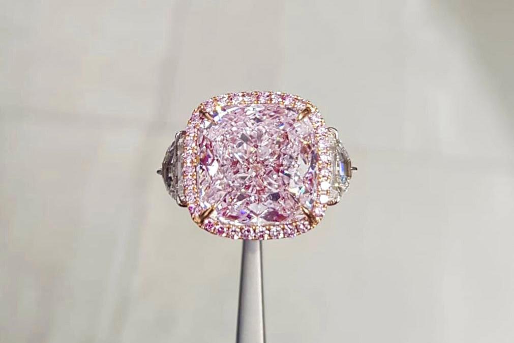 GIA Certified 12.00 Carat Light Pure Pink Diamond Ring