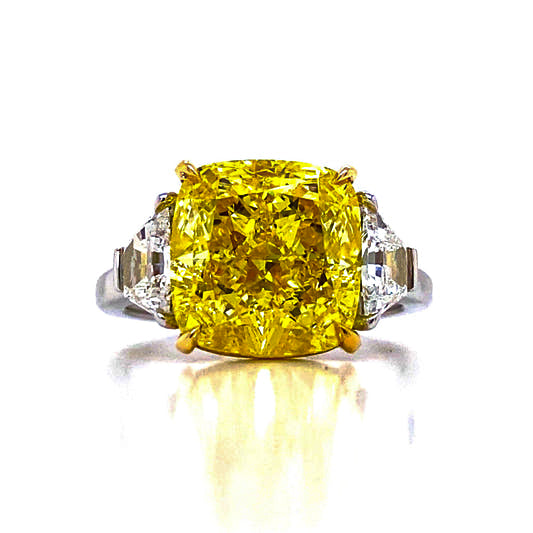 Gia Certified 11.00 Carat Vivid Yellow Diamond Ring