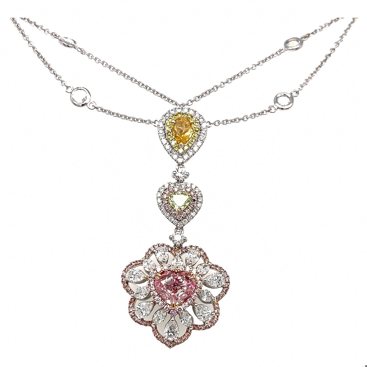 Pink Diamond Heart Necklace