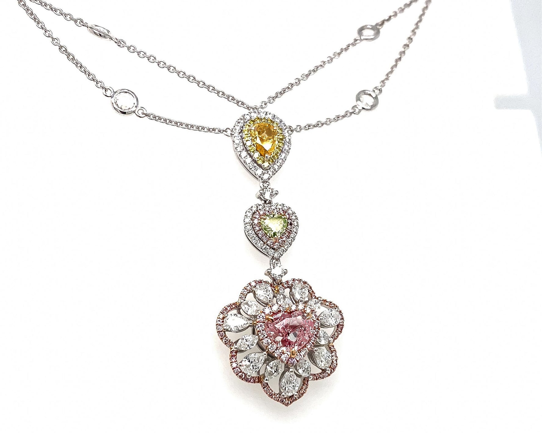 Pink Diamond Heart Necklace