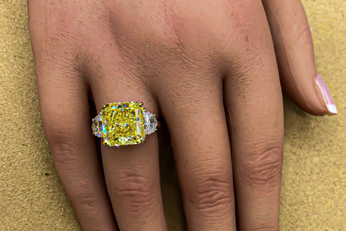 Gia Certified 11.00 Carat Vivid Yellow Diamond Ring