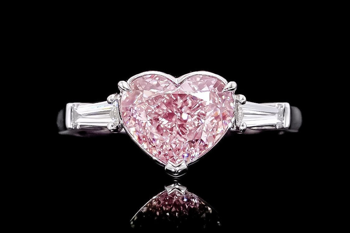 Gia Certified 4.04 Carat Fancy Light Pink Heart Diamond Ring