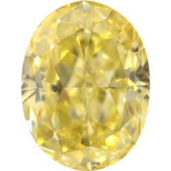 0.54 Carat Oval Fancy Intense Yellow Color VVS2 Clarity