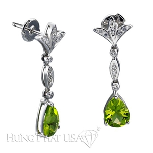 Green Amethyst and diamond Earrings E0870