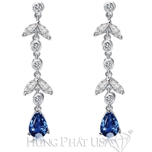 Blue sapphire and diamond Earrings E0802