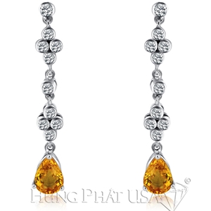 Yellow sapphire and diamond Earrings E0800