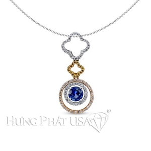 Blue Sapphire & Diamond Pendant P0947