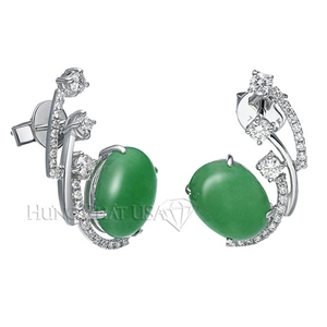 Jade and Diamond Earrings E1287