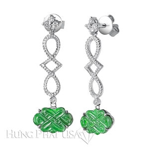 Jade and Diamond Earrings E1289