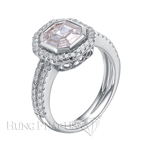 18K White Gold Diamond Engagement Ring B2787