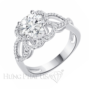 18K White Gold Diamond Engagement Ring Setting B1738