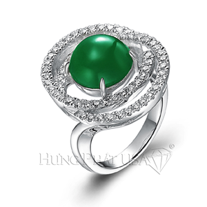 Jade and Diamond Ring B1335