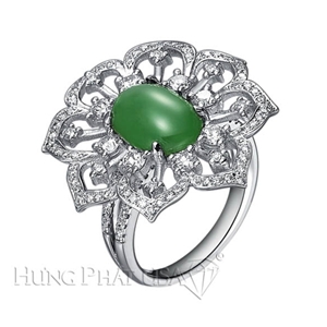 Jade and Diamond Ring B1347