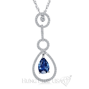Blue Sapphire Diamond Pendant P1067