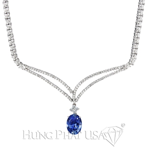 Blue Sapphire And Diamond Necklace N0051B