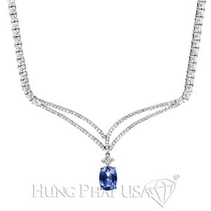 Blue Sapphire And Diamond Necklace N0051C