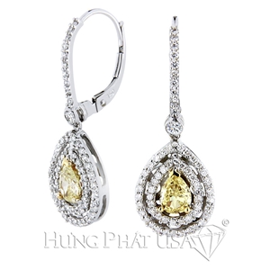 Yellow sapphire and diamond Earrings E0516